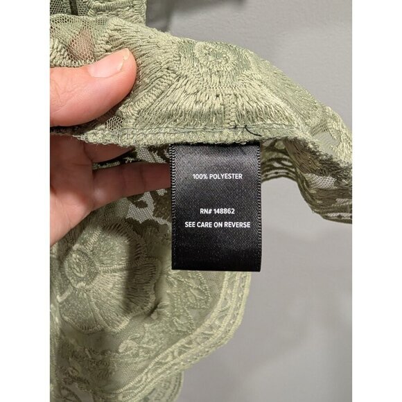 Torrid Women's Lace Kimono Green Duster Floral Open Front Beachy Boho Sz 1/2 XL - Picture 8 of 16